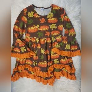 Girls Ruffled Fall Dress size 6-7